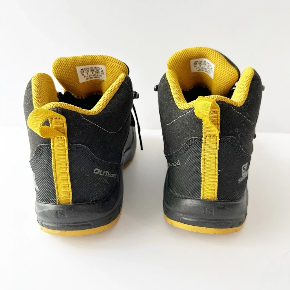 Salomon Kids Hiking Boots Gray Black Yellow